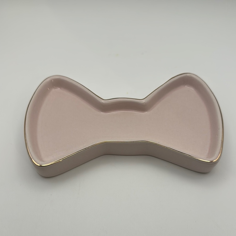 Set of Kids’ Light Pink Bow Slippers, Bow Socks, and Bow Trinket Dish - Picture 13 of 15